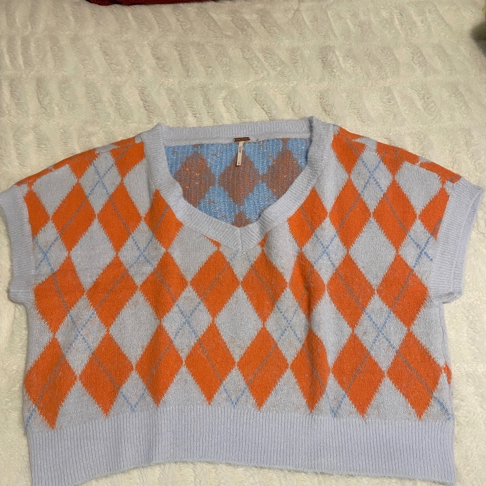 Free People Argyle Vest